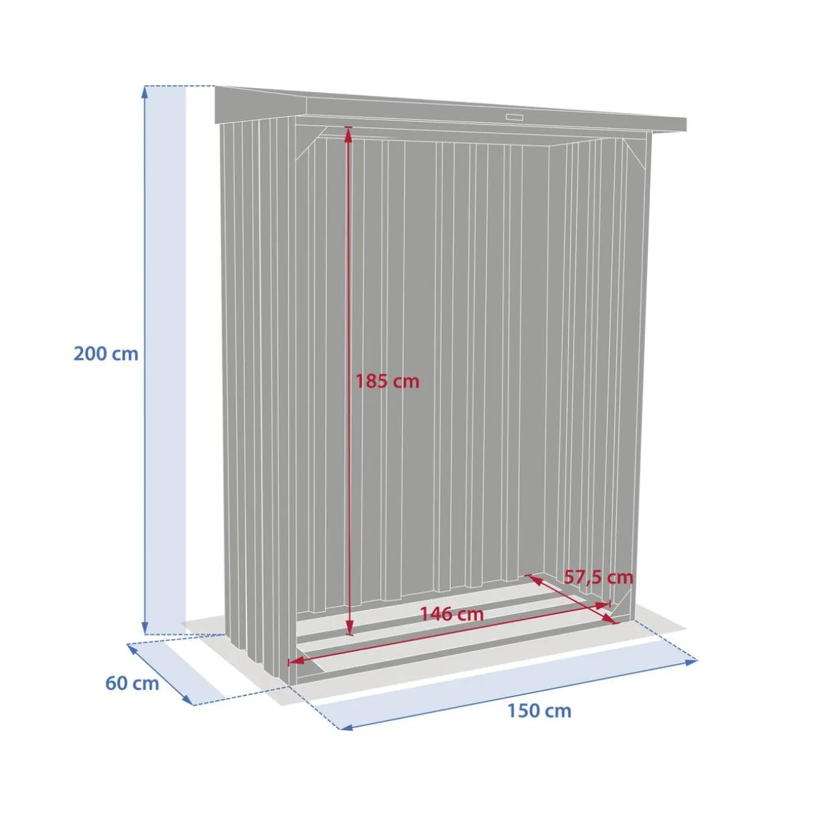 Abri bûches FORGIA Graphite