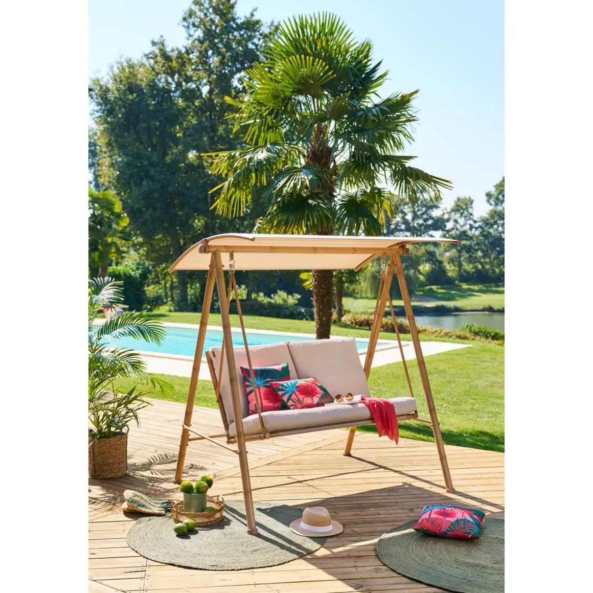 Balancelle de jardin BAROE Beige