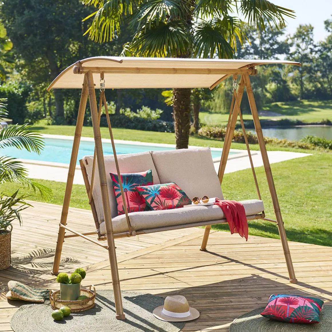 Balancelle de jardin BAROE Beige