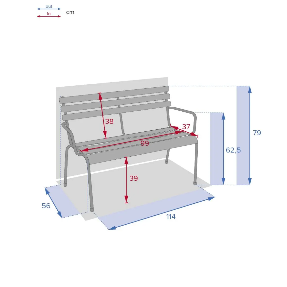 Banc de jardin GREENSBORO Vert olive