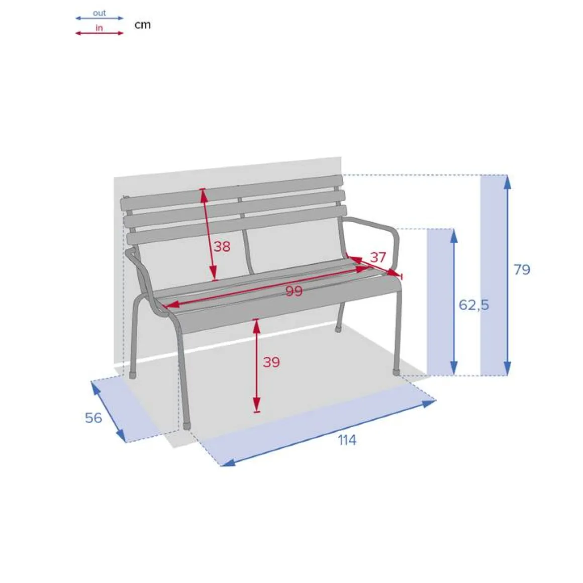 Banc de jardin GREENSBORO Vert olive