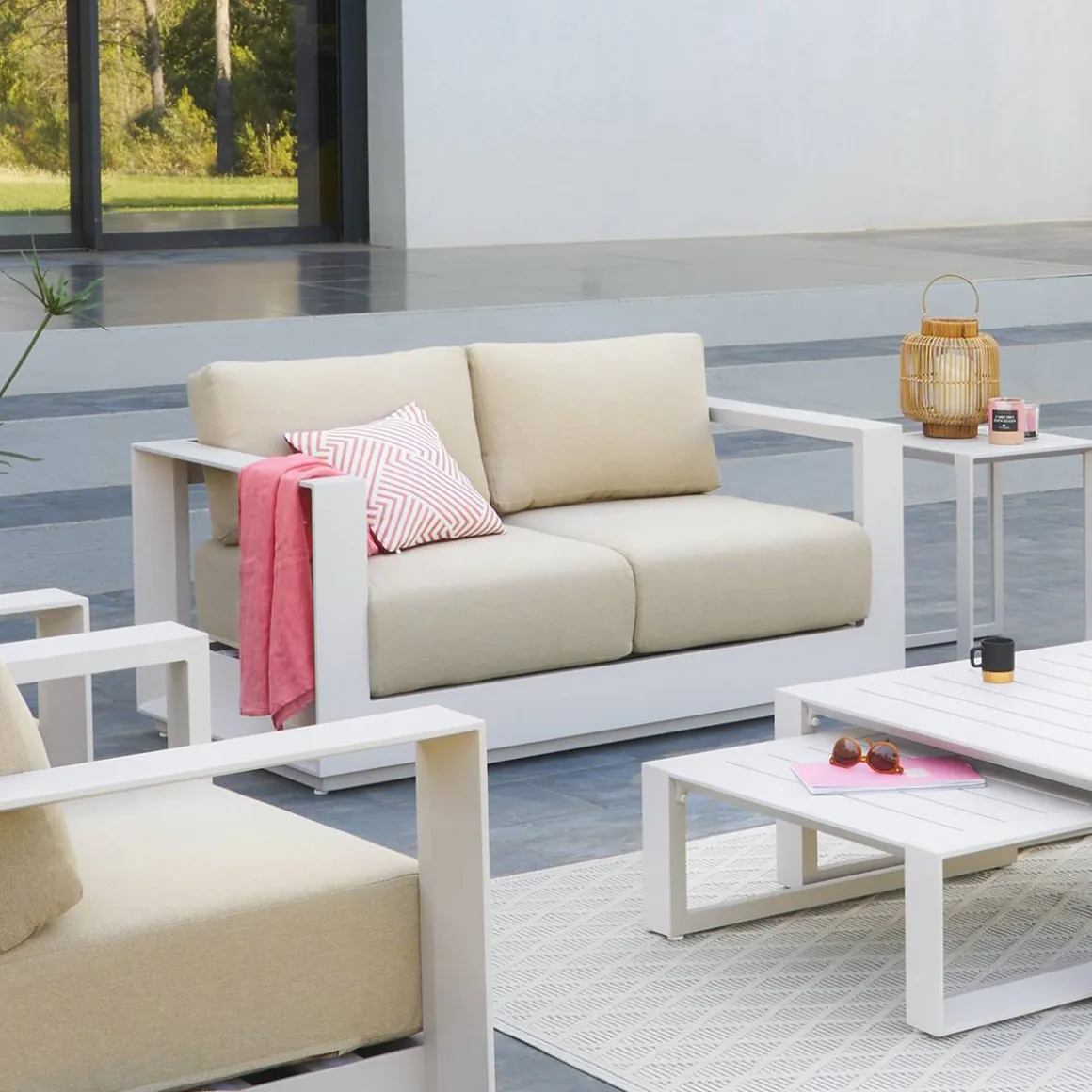 Canapé de jardin ALLURE Avoine / Beige Zébrano