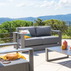 Canapé de jardin ALLURE Graphite & Gris zebrano