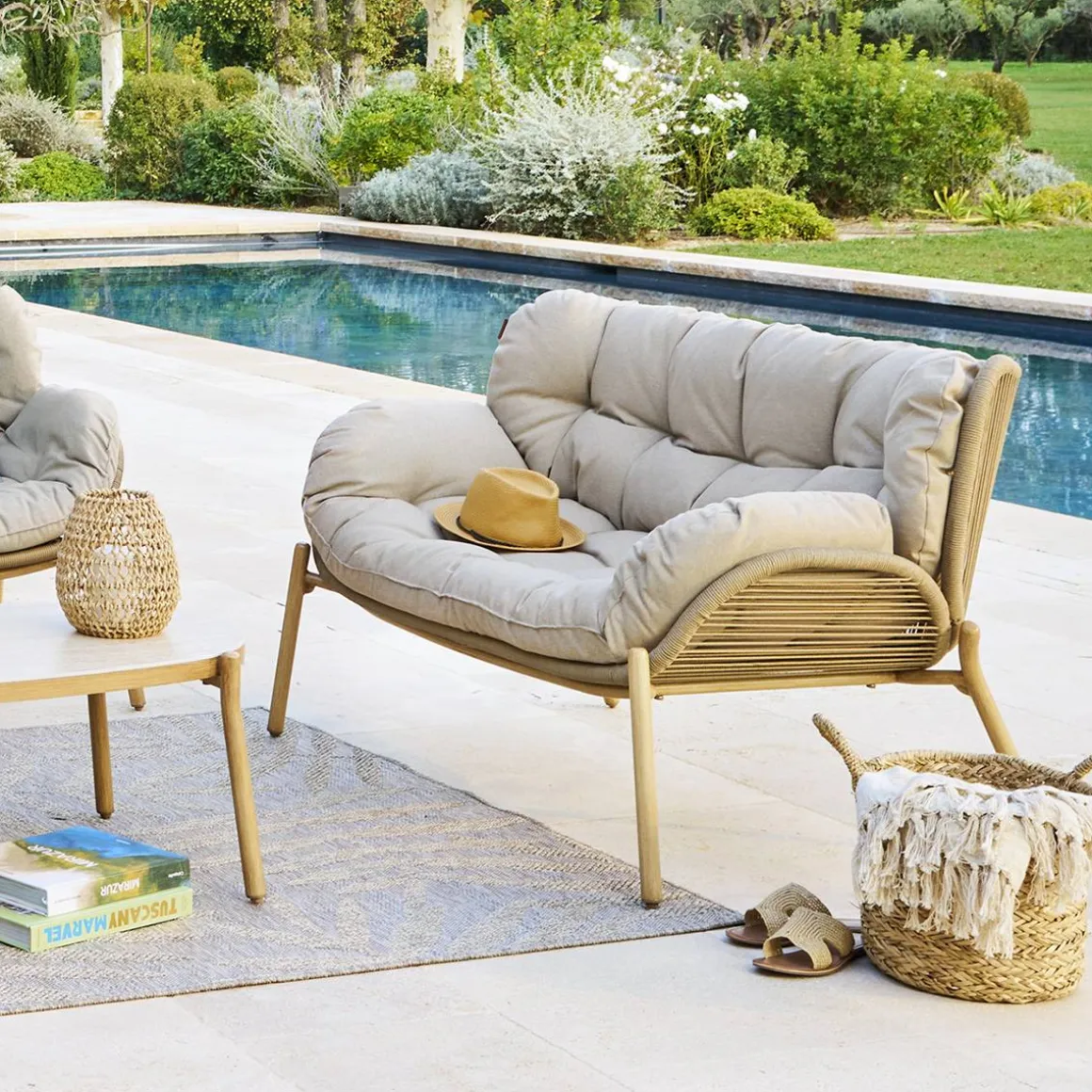 Canapé de jardin MELOANE Beige