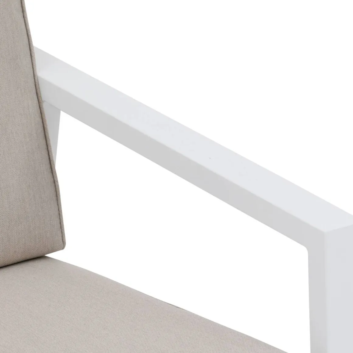Canapé de jardin PAVANE Beige ficelle & Blanc