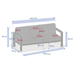 Canapé de jardin ÉVASION Graphite