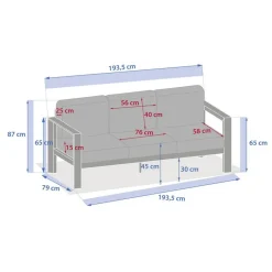 Canapé de jardin ÉVASION Graphite