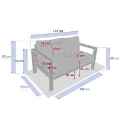 Canapé de jardin ÉVASION Graphite