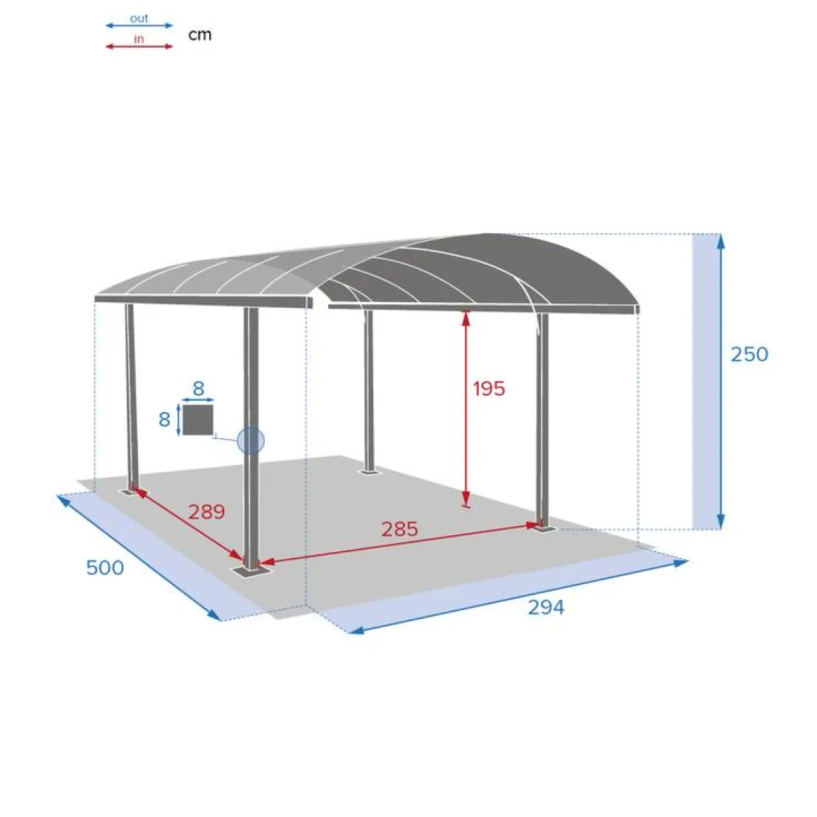 Carport BELIZE Graphite