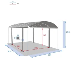 Carport BELIZE Graphite