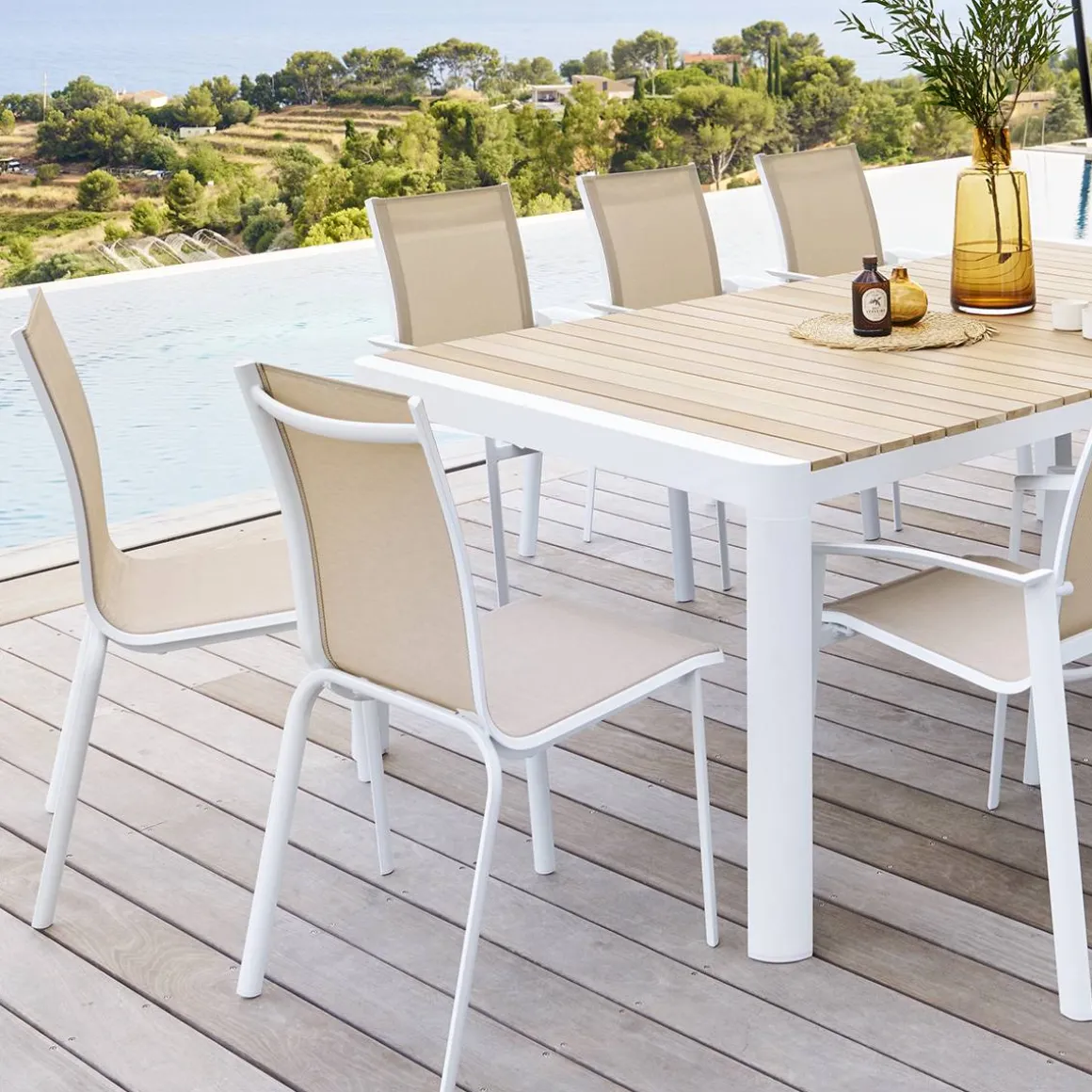 Chaise de jardin empilable AXANT Lin & Blanc