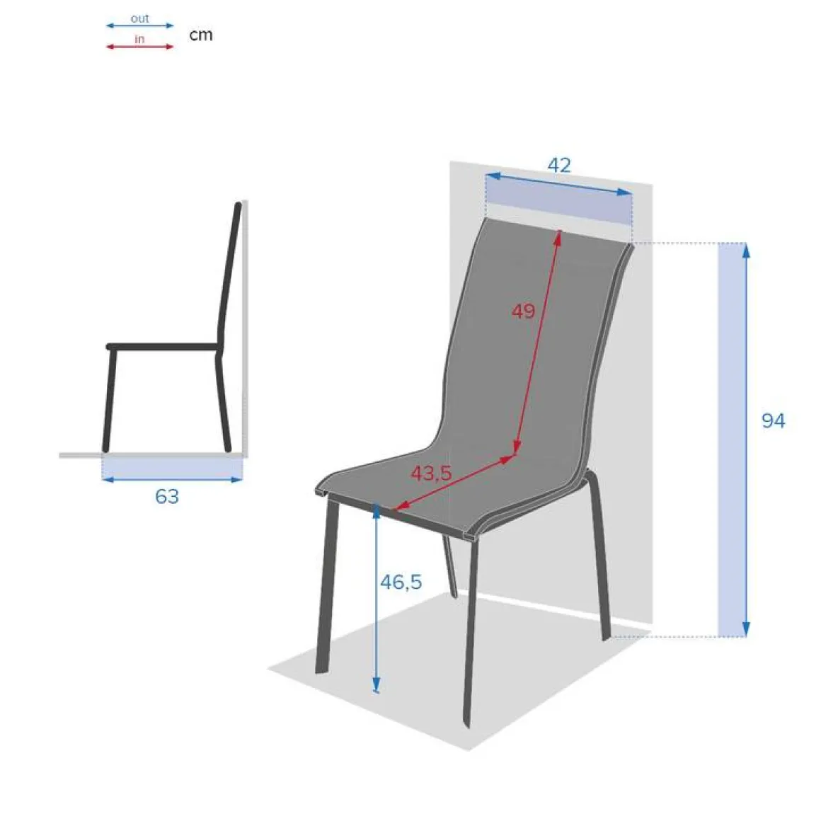 Chaise de jardin empilable AXANT Wengé & Praline