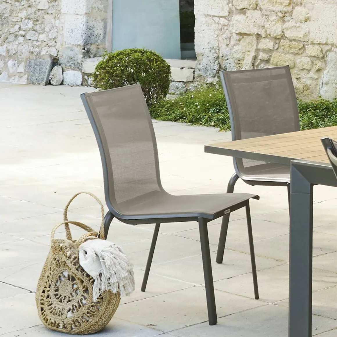 Chaise de jardin empilable AXANT Wengé & Praline