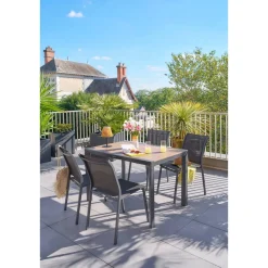 Chaise de jardin empilable ESSENTIA Anthracite & Graphite