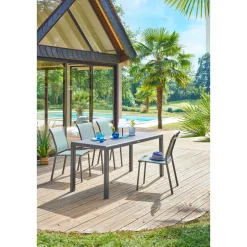 Chaise de jardin empilable ESSENTIA Vert olive & Graphite