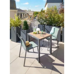 Chaise de jardin empilable ESSENTIA Vert olive & Graphite