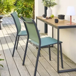Chaise de jardin empilable ESSENTIA Vert olive & Graphite