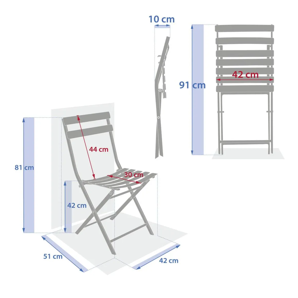 Chaise de jardin pliante GREENSBORO Vert opale