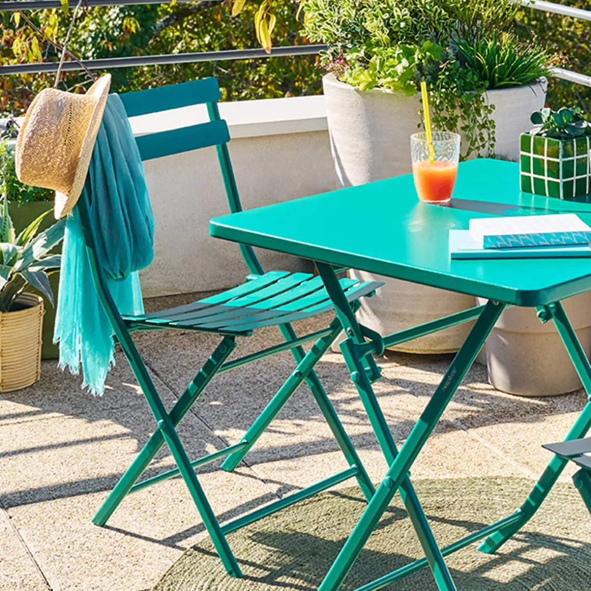 Chaise de jardin pliante GREENSBORO Vert opale
