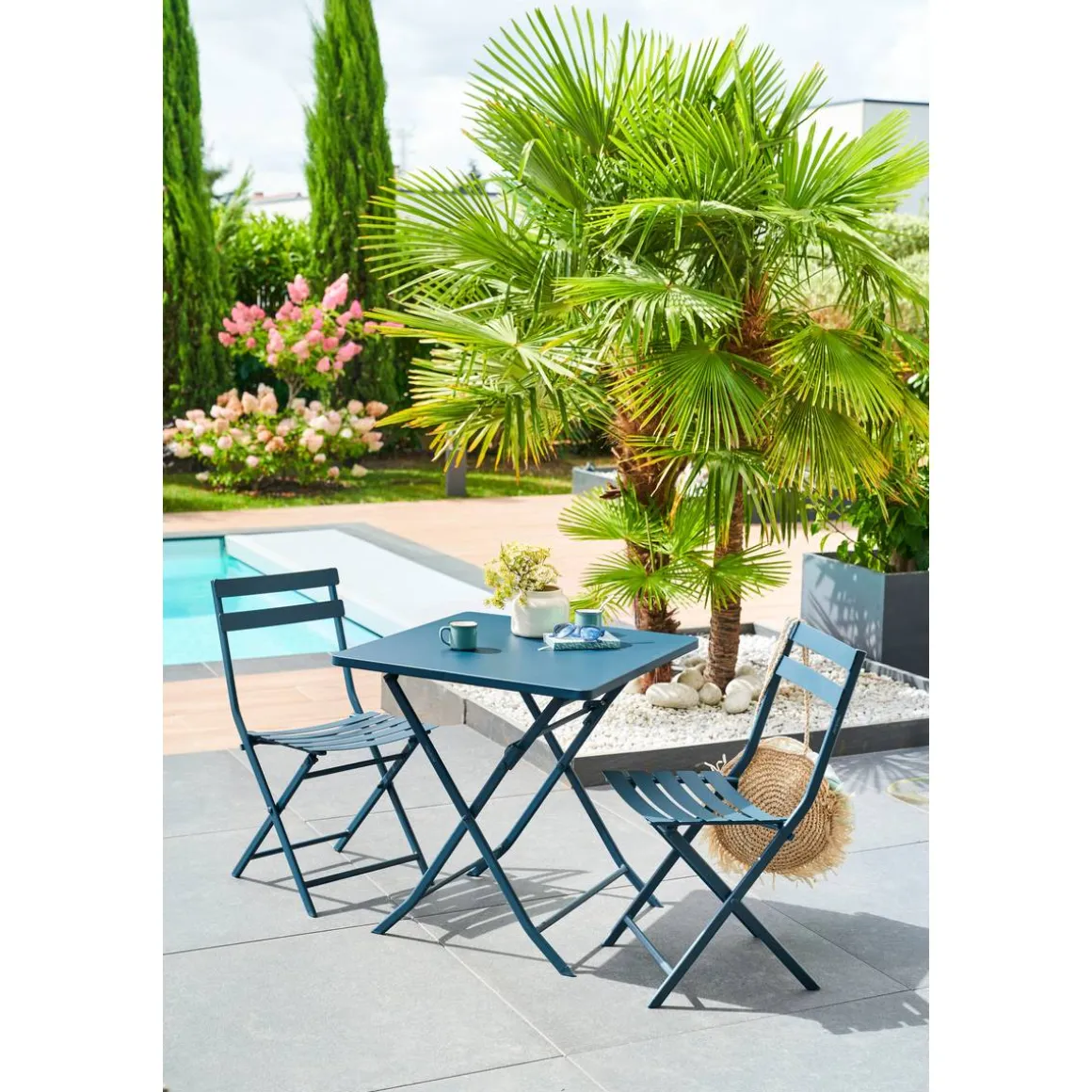 Chaise de jardin pliante GREENSBORO Pétrole