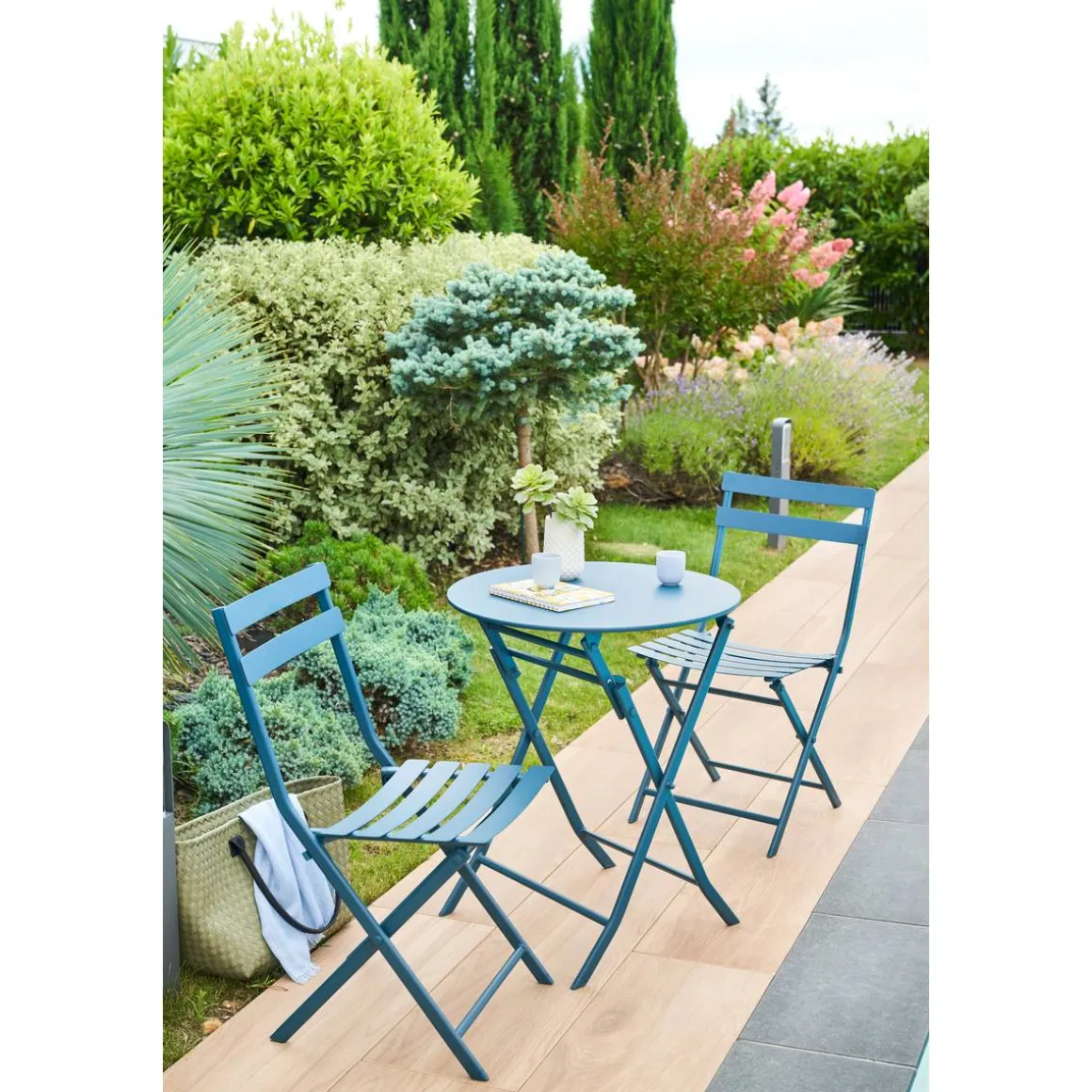 Chaise de jardin pliante GREENSBORO Pétrole