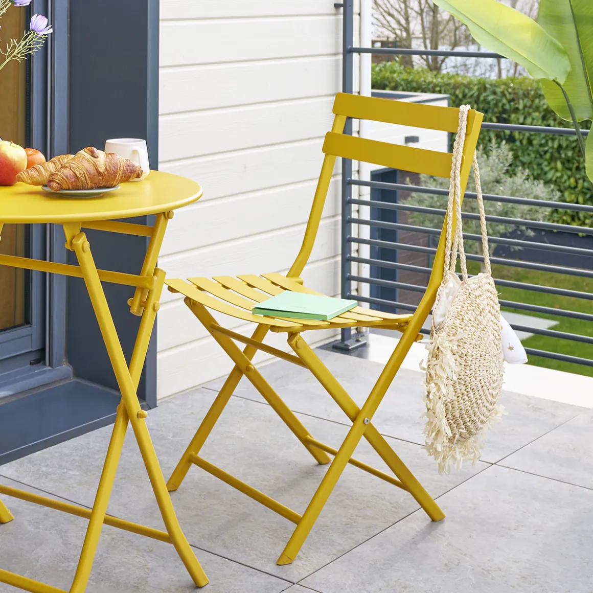 Chaise de jardin pliante GREENSBORO Jaune moutarde