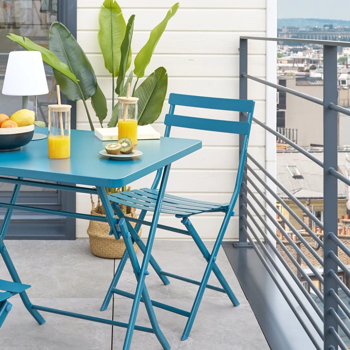 Chaise de jardin pliante GREENSBORO Bleu canard