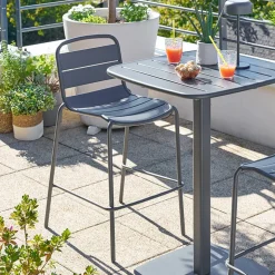 Chaise haute de jardin ALEGORIA Graphite