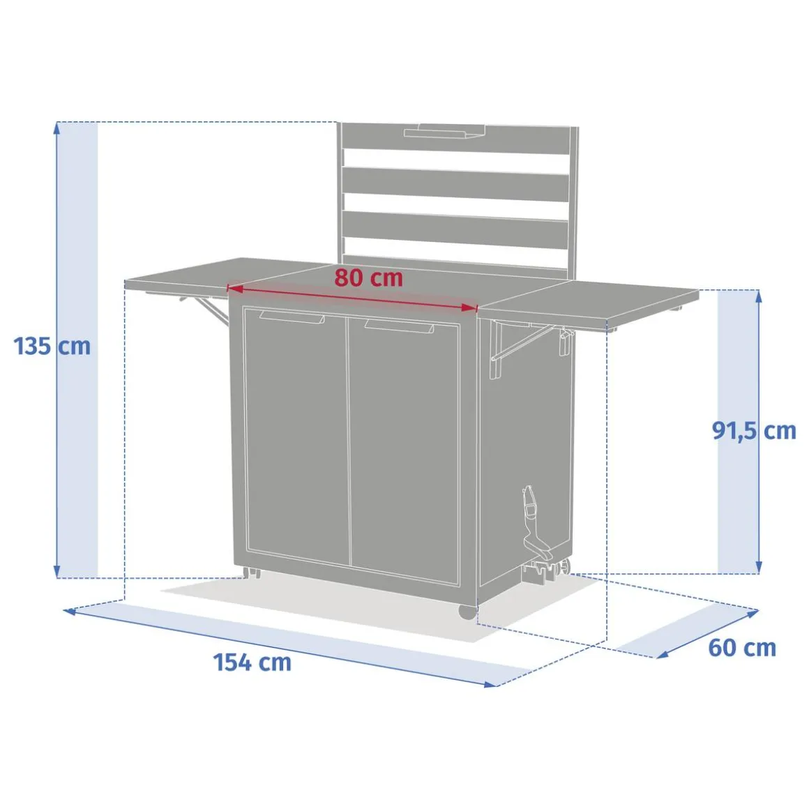 Chariot de jardin pour plancha OXYANA Graphite