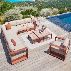Chauffeuse de jardin ALLURE Beige / Acajou
