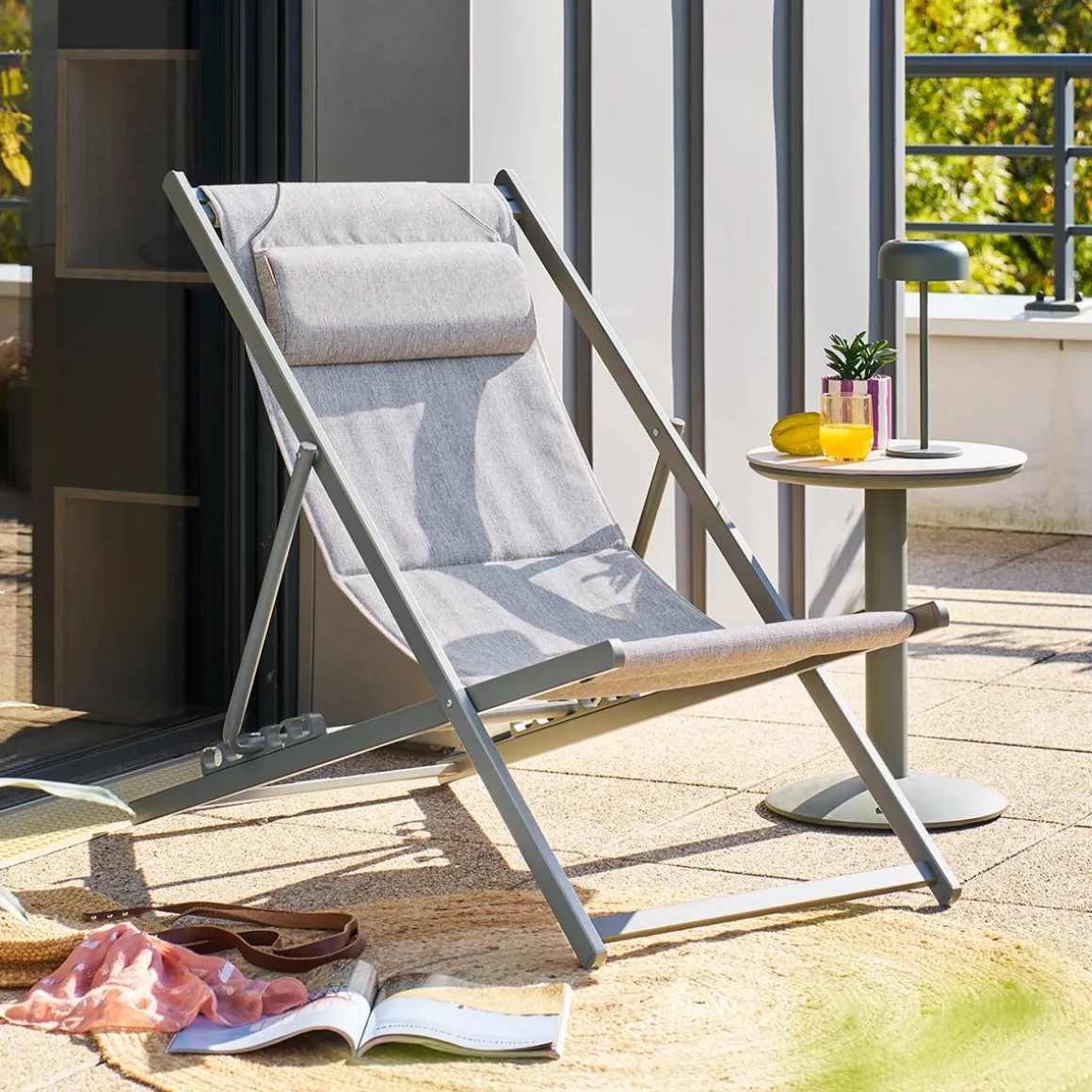 Chilienne de jardin pliable LUNIVIA Vert laurier