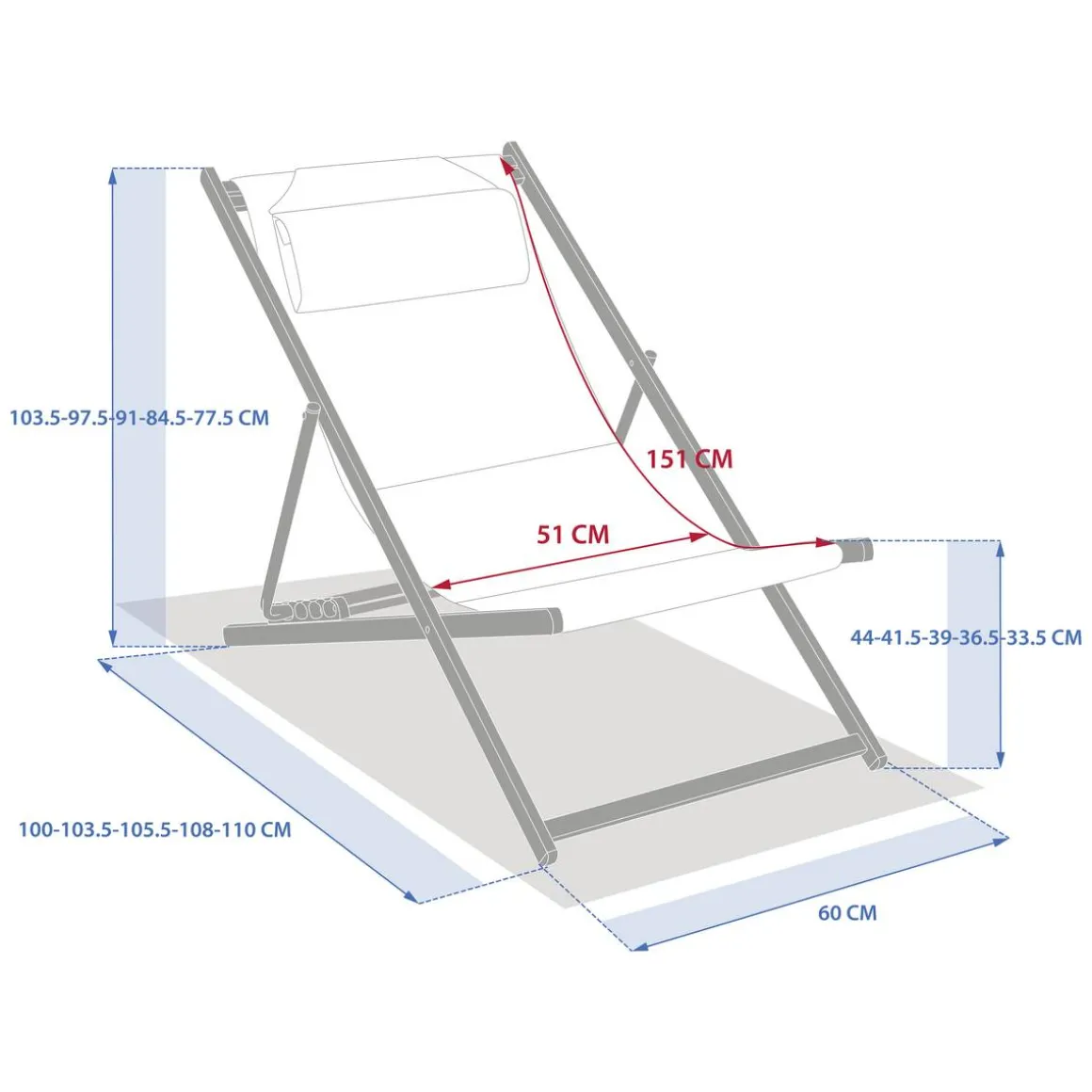 Chilienne de jardin pliable LUNIVIA Vert laurier