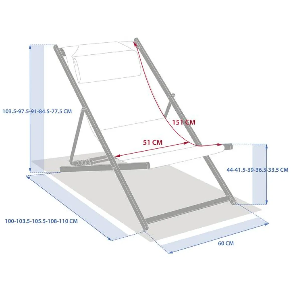 Chilienne de jardin pliable LUNIVIA Argile