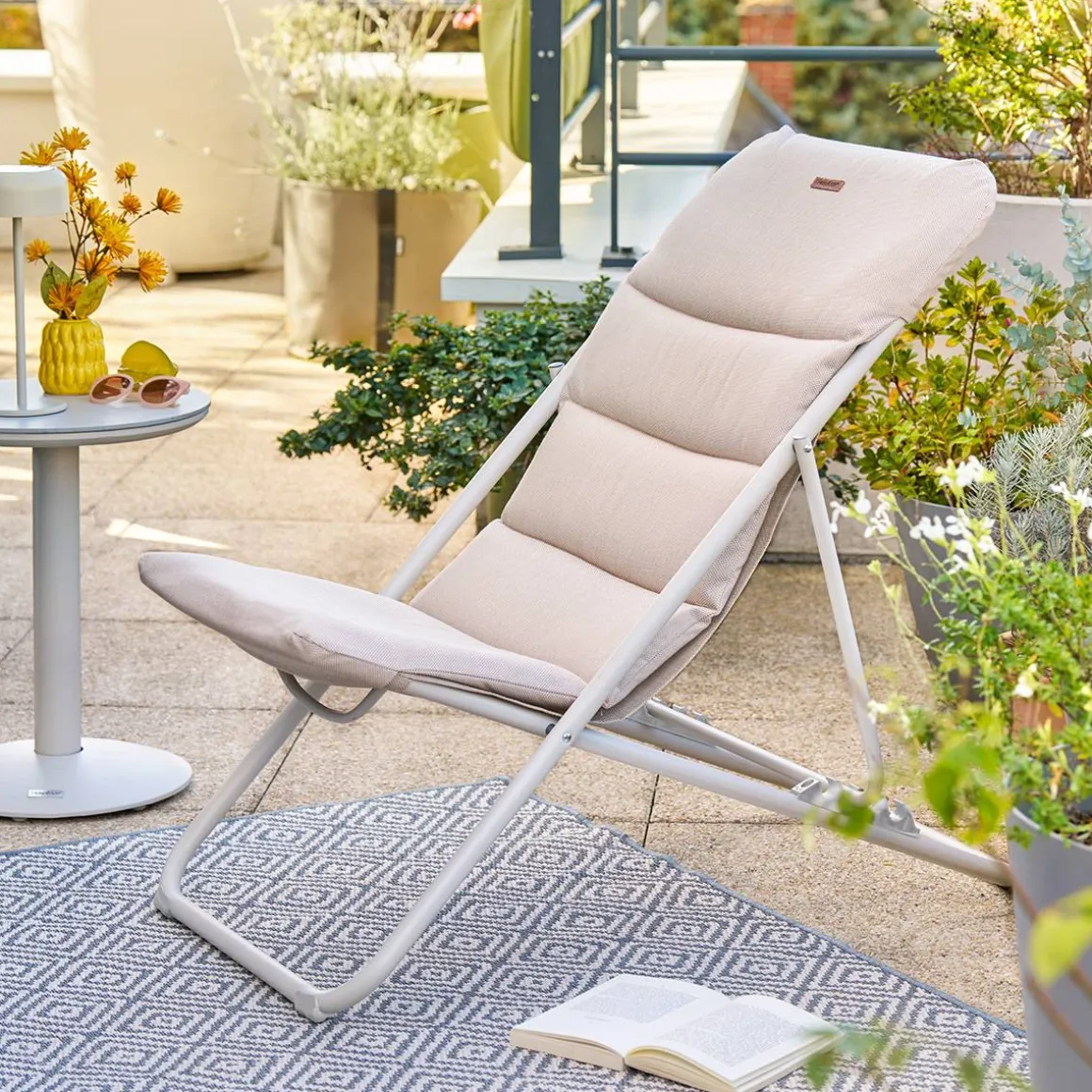 Chilienne de jardin pliable NILLIA Lin / Argile