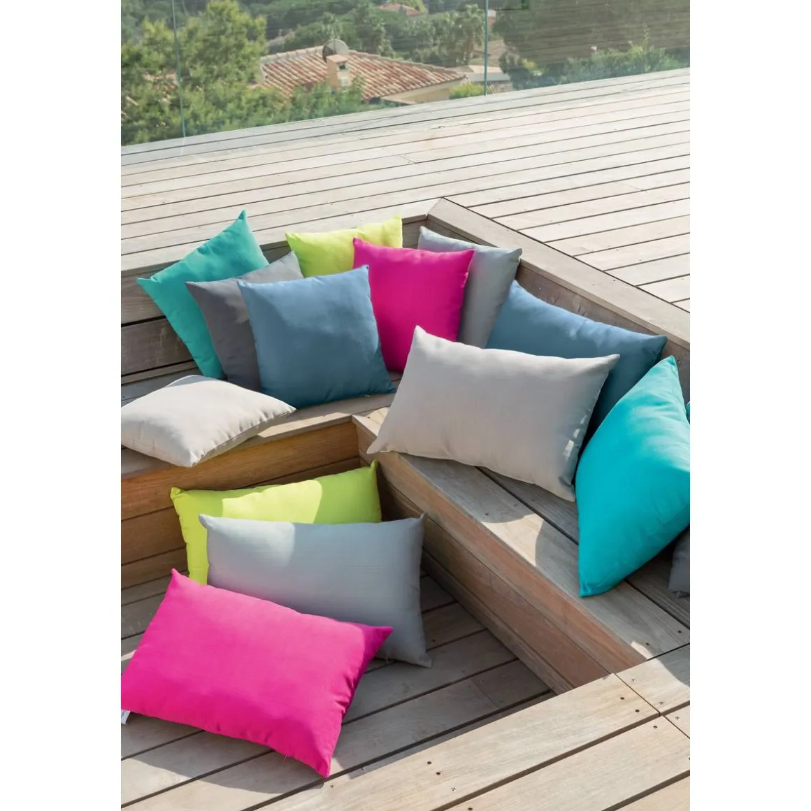 Coussin déco d'extérieur KORAI Ardoise
