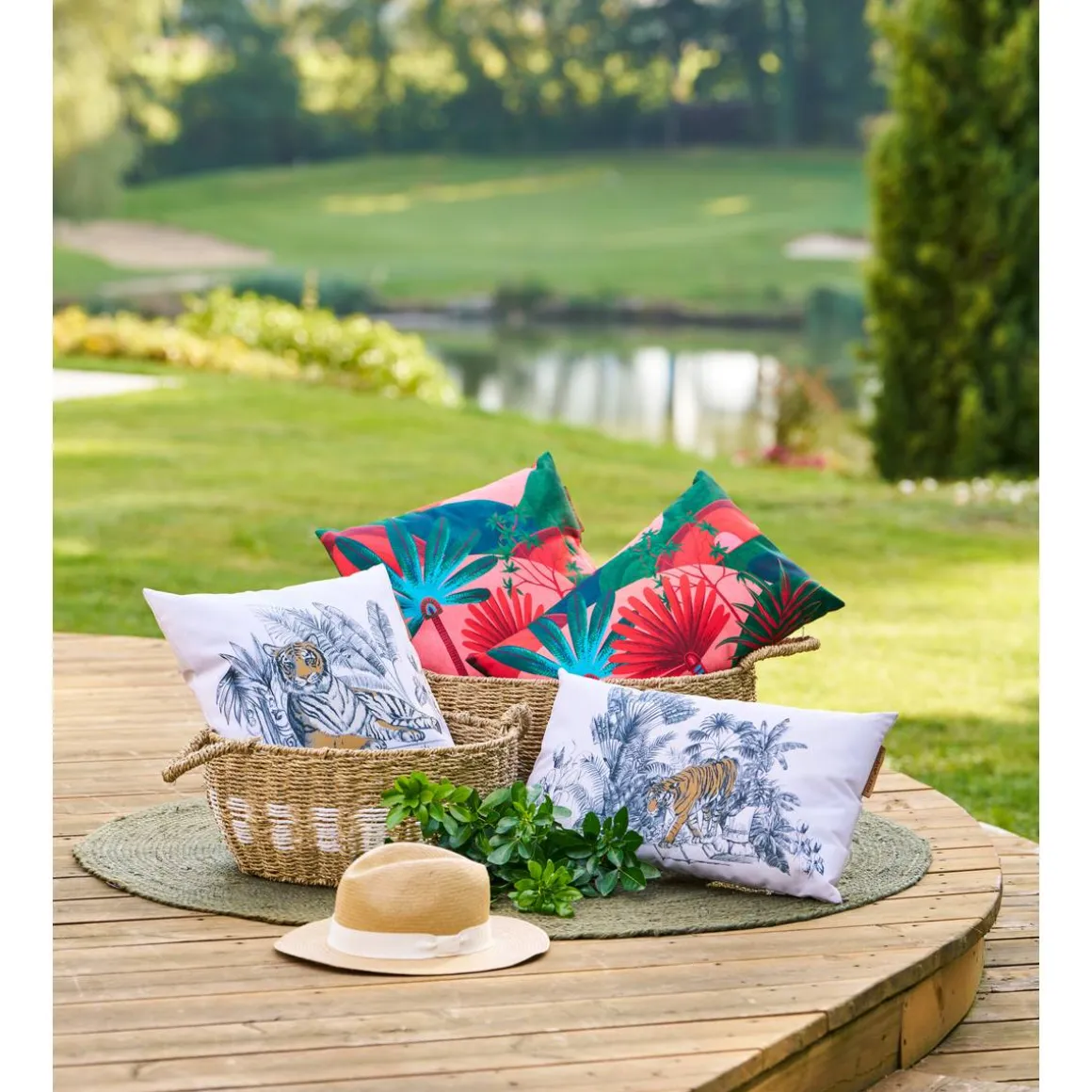 Coussin déco d'extérieur MAORIA motif Jungle