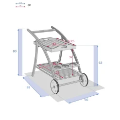 Desserte de jardin 2 étages TIWI Acacia