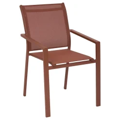 Ensemble table de jardin automatique EVASION + 10 fauteuils ESSENTIA Miel & Acajou