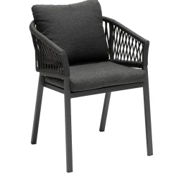 Ensemble table de jardin AXIOME + 8 fauteuils ORIENGO Graphite