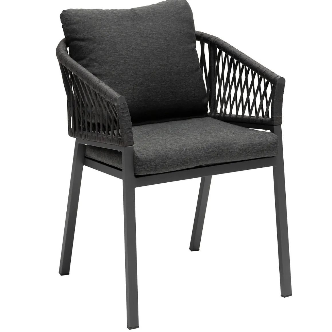 Ensemble table de jardin AXIOME + 8 fauteuils ORIENGO Graphite
