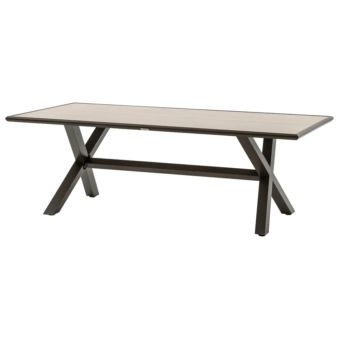 Ensemble table de jardin AXIOME Vanille & Marron + 8 fauteuils DIESE Praline