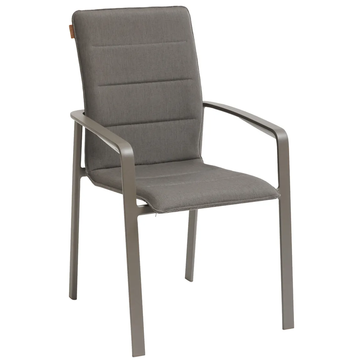 Ensemble table de jardin AXIOME Vanille & Marron + 8 fauteuils DIESE Praline