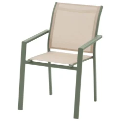 Ensemble table de jardin DILORS + 10 fauteuils empilables ESSENTIA Lin & Laurier