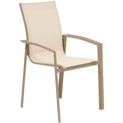 Ensemble table de jardin extensible AXIOME + 10 fauteuils AXANT Argile