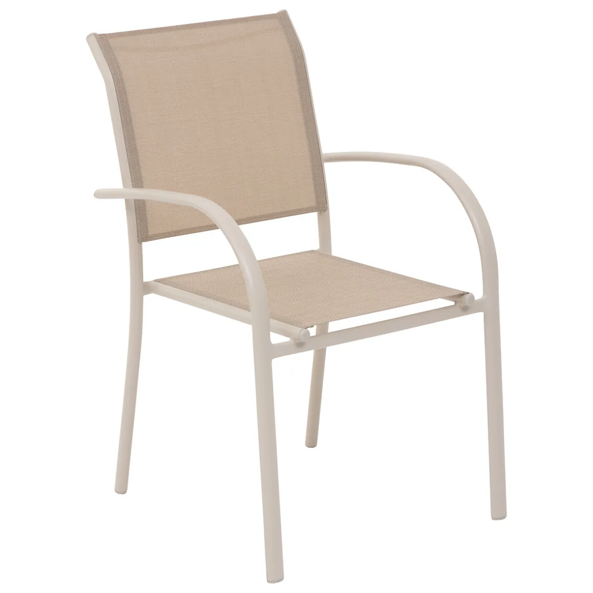 Ensemble table de jardin extensible + 8 fauteuils empilables PIAZZA Argile