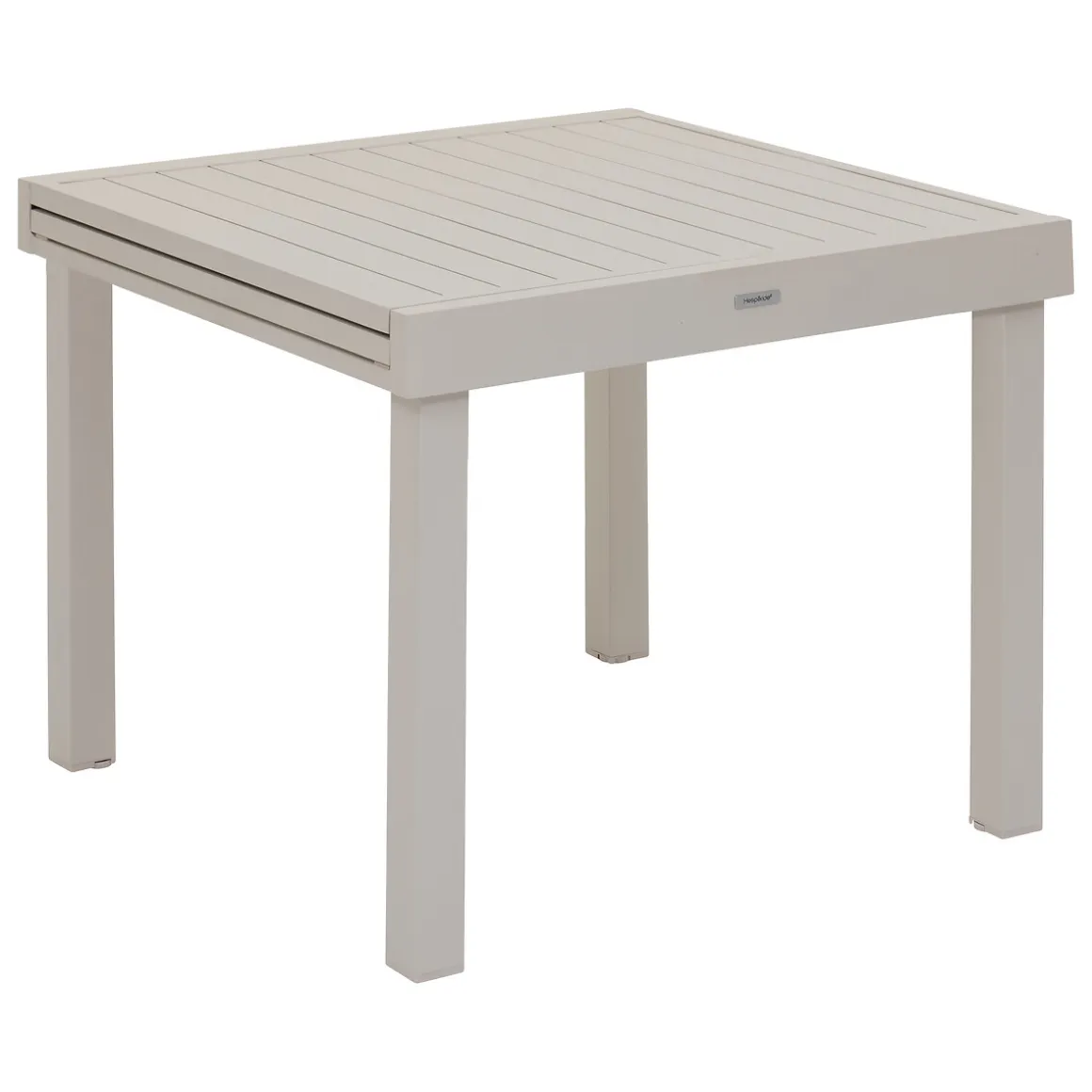 Ensemble table de jardin extensible + 8 fauteuils empilables PIAZZA Argile