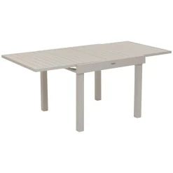 Ensemble table de jardin extensible + 8 fauteuils empilables PIAZZA Argile