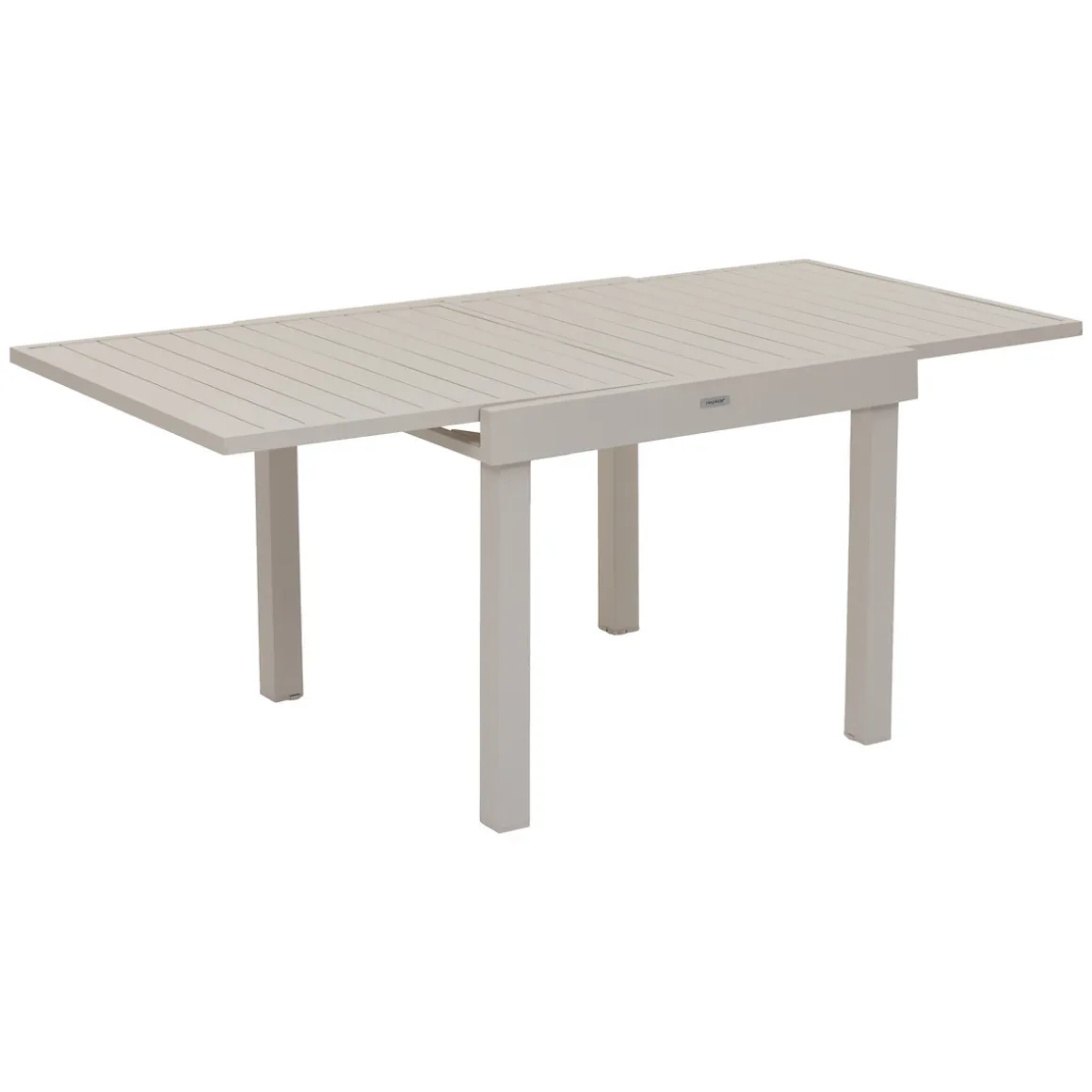 Ensemble table de jardin extensible + 8 fauteuils empilables PIAZZA Argile