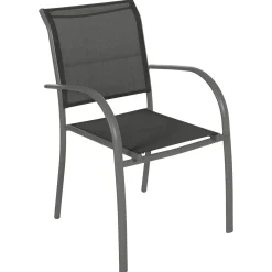 Ensemble table de jardin extensible + 8 fauteuils PIAZZA Graphite