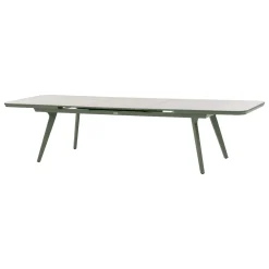 Ensemble table de jardin extensible PULPY + 12 fauteuils empilables AXANT Laurier